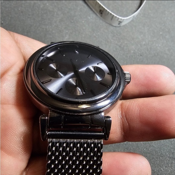 Sean John Mens Large Quartz Fashion Watch Black Mesh Strap Working SJB003GU - Picture 2 of 10